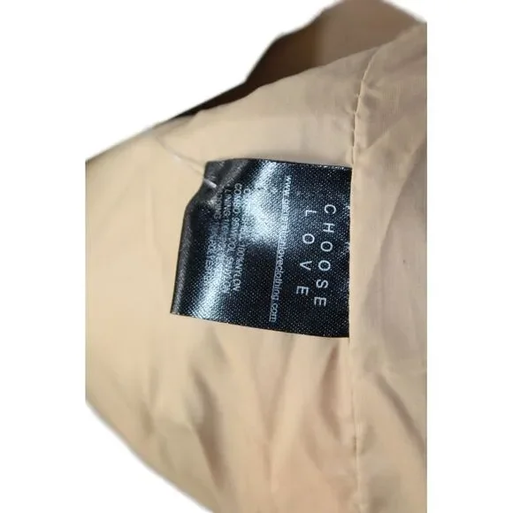 Generation Love Women Beige Puffer Bomber Nylon Button Jacket Size XS - Picture 7 of 7